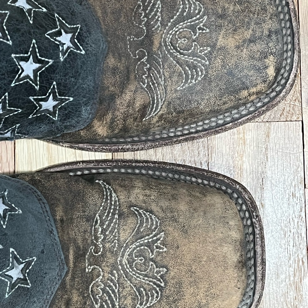 J.B. Dillon American Flag Red, White, and Brown Cowboy Boots - Picture 3 of 8